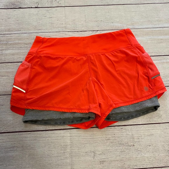 Athleta Pants - Athleta Women's Running Shorts Orange Gray Sz XS